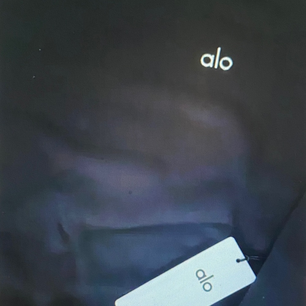 ALO Yoga Men's Black Crewneck Sweatshirt with White Logo - Picture 2 of 3